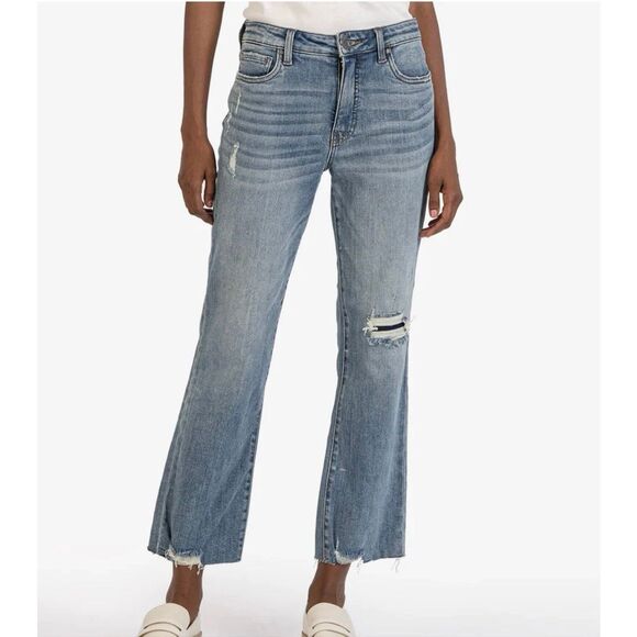 Kut from the Kloth Kelsey high rise ankle flare jeans 0 - Picture 1 of 11